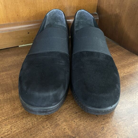 Stuart Weitzman Leather Suede Loafer Black Slip On Stretch Band Women's Size 10 - Picture 3 of 12